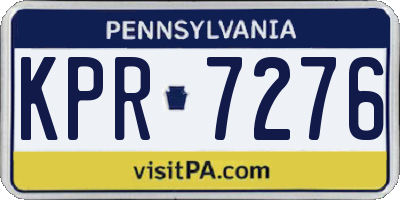 PA license plate KPR7276