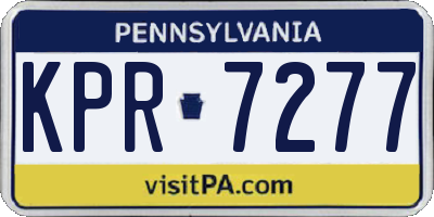 PA license plate KPR7277