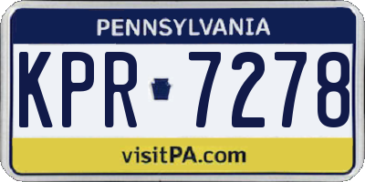 PA license plate KPR7278