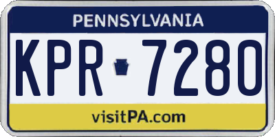 PA license plate KPR7280