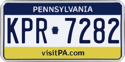 PA license plate KPR7282