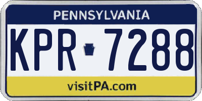 PA license plate KPR7288