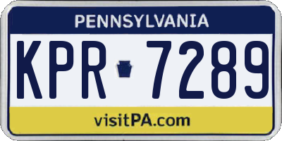 PA license plate KPR7289