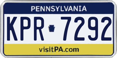 PA license plate KPR7292
