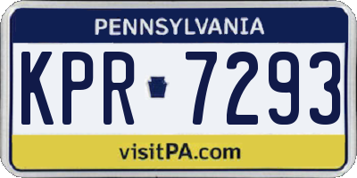 PA license plate KPR7293