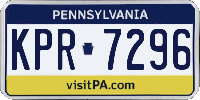 PA license plate KPR7296