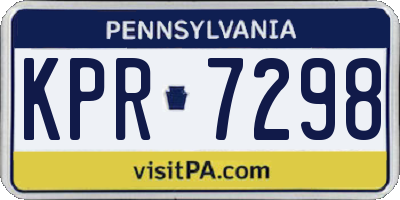 PA license plate KPR7298