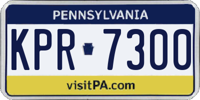 PA license plate KPR7300