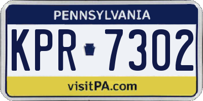 PA license plate KPR7302