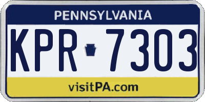 PA license plate KPR7303