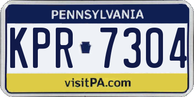 PA license plate KPR7304