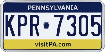 PA license plate KPR7305