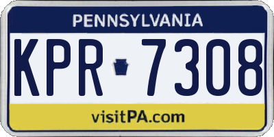 PA license plate KPR7308