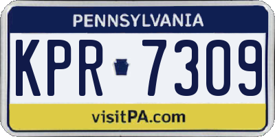 PA license plate KPR7309