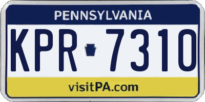 PA license plate KPR7310