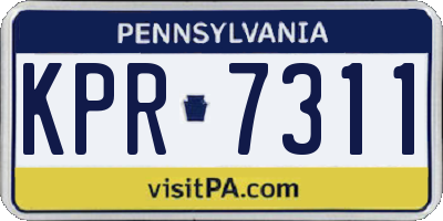 PA license plate KPR7311