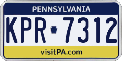 PA license plate KPR7312