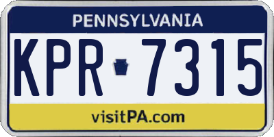 PA license plate KPR7315