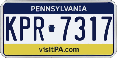 PA license plate KPR7317