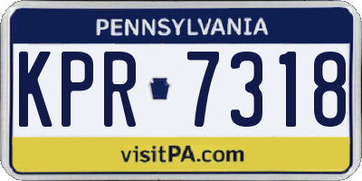PA license plate KPR7318