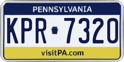 PA license plate KPR7320