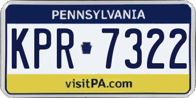PA license plate KPR7322