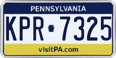 PA license plate KPR7325