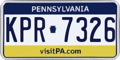 PA license plate KPR7326