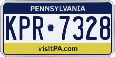 PA license plate KPR7328