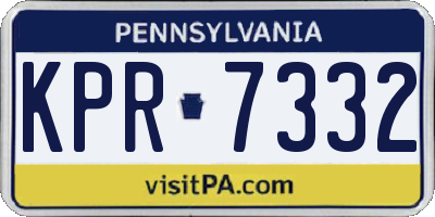 PA license plate KPR7332