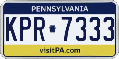 PA license plate KPR7333