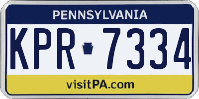 PA license plate KPR7334