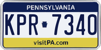 PA license plate KPR7340