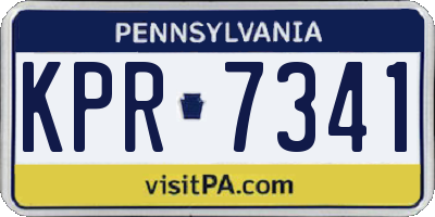 PA license plate KPR7341