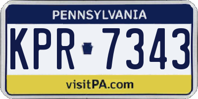 PA license plate KPR7343
