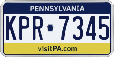 PA license plate KPR7345