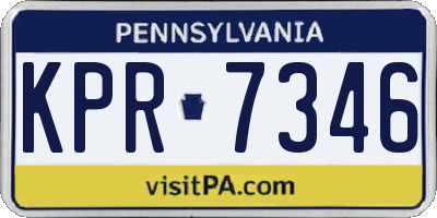 PA license plate KPR7346