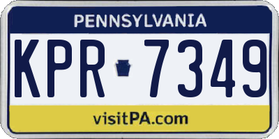 PA license plate KPR7349