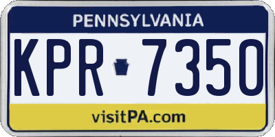 PA license plate KPR7350