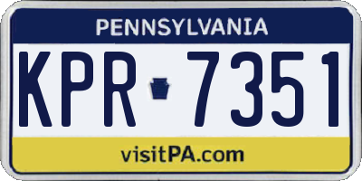 PA license plate KPR7351