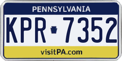 PA license plate KPR7352
