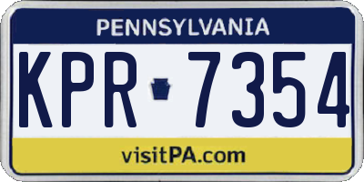 PA license plate KPR7354