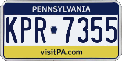 PA license plate KPR7355