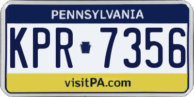 PA license plate KPR7356