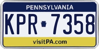PA license plate KPR7358