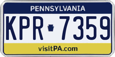 PA license plate KPR7359