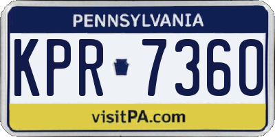 PA license plate KPR7360
