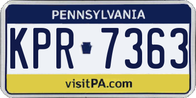 PA license plate KPR7363