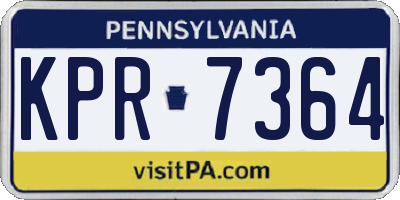 PA license plate KPR7364
