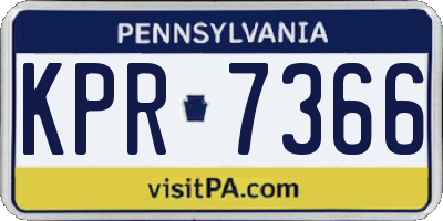 PA license plate KPR7366
